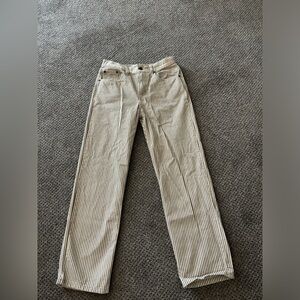 Super cute straight leg brown pinstriped pants!